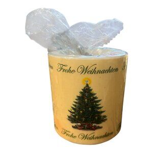 Festive Christmas Tree Candle – “Frohe Weihnachten” Design – New & Sealed